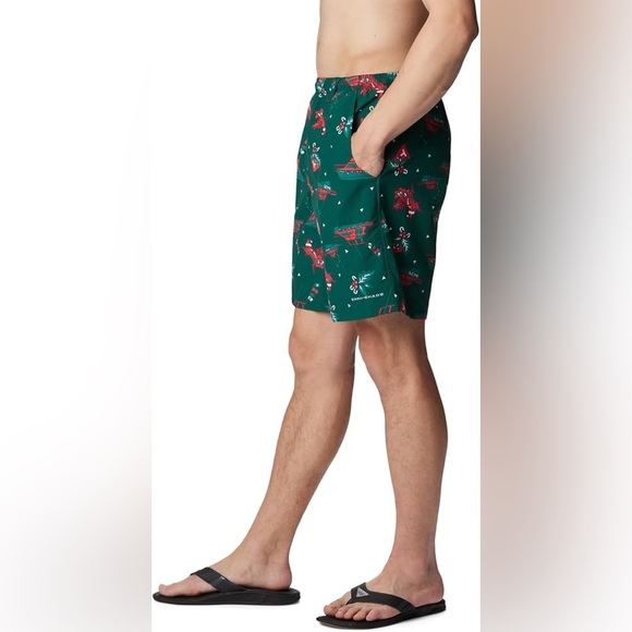 Columbia Green and Red Swim Trunks PFG - Picture 1 of 8